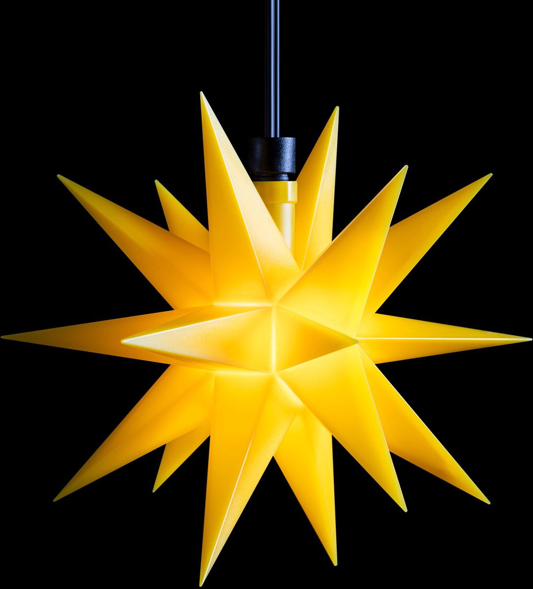 Sterntaler decoratieve ster | Kerstster kunststof | 18-wijzer | met timer | 16cm | Buiten | LED | accu